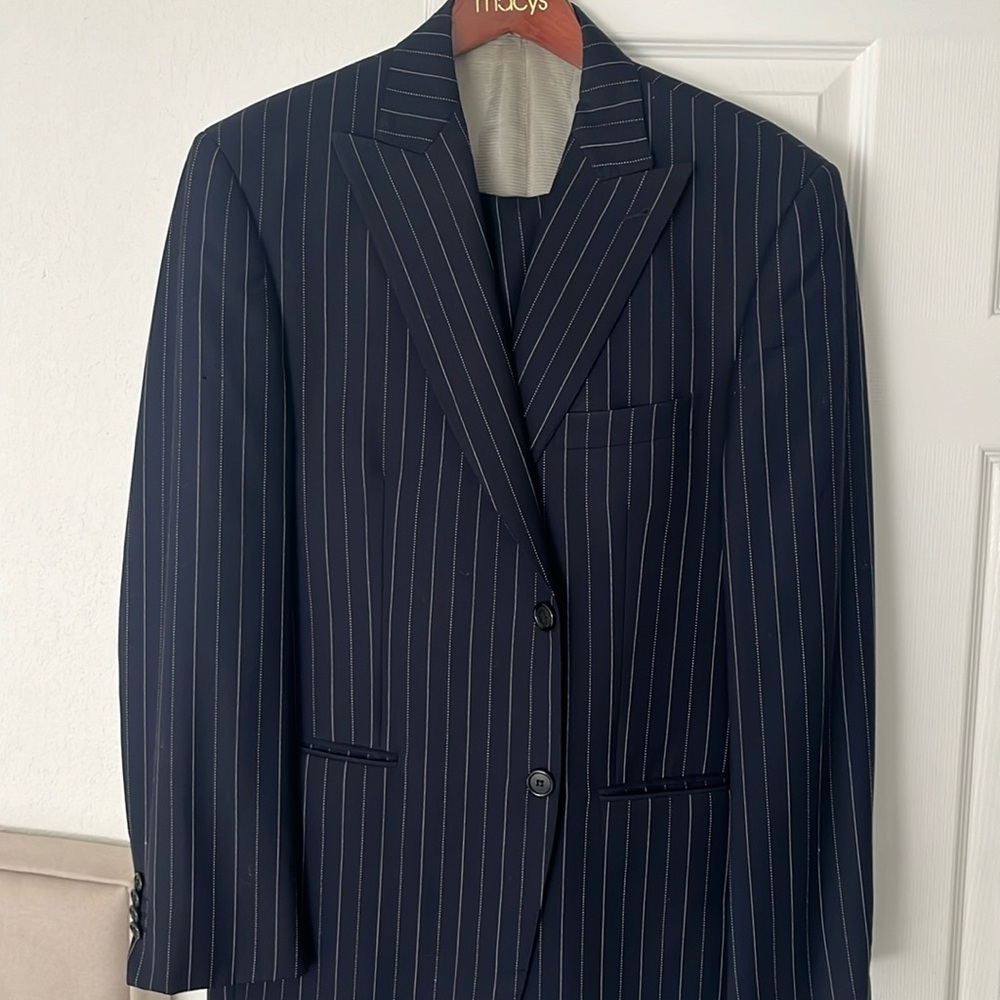 Suit supply look alike single breasted pinstripe suit seanjohn fine tail…